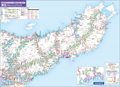 大判プランニングマップもリニューアル。高速道路や有料道路のIC・JCTやSA・PAの施設サービス内容、各基点からの距離などが見つけやすく計算しやすいデザインに