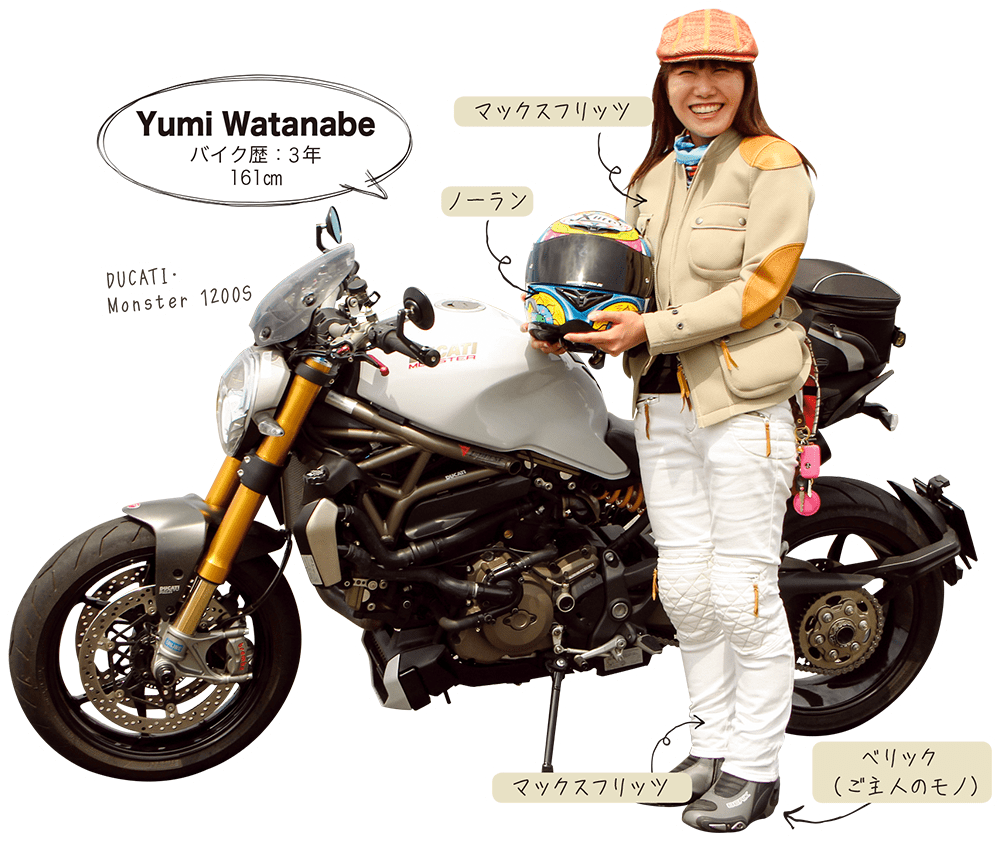 Yumi Watanabe ＆ DUCATI Monster 1200S - 女性ライダースナップ