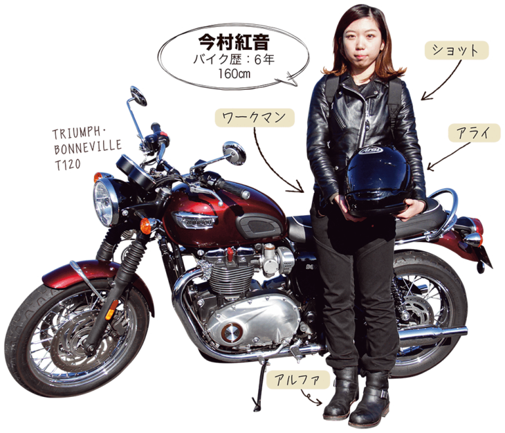 今村紅音 ＆ TRIUMPH BONNEVILLE T120