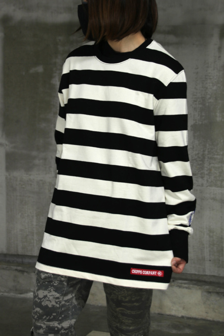 CHIPPS COMPANY チップスカンパニー BORDER L/S TEE WHT×BLK