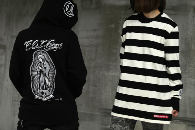 CHIPPS COMPANY チップスカンパニー HOODED SWEATSHIRT ホワイト／BORDER L/S TEE WHT×BLK